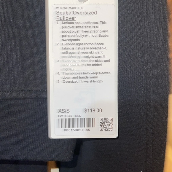 Lululemon Black Scuba Oversized Pullover WordMark XS/S - Picture 5 of 5